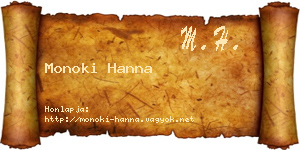 Monoki Hanna névjegykártya